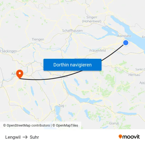 Lengwil to Suhr map