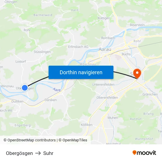 Obergösgen to Suhr map