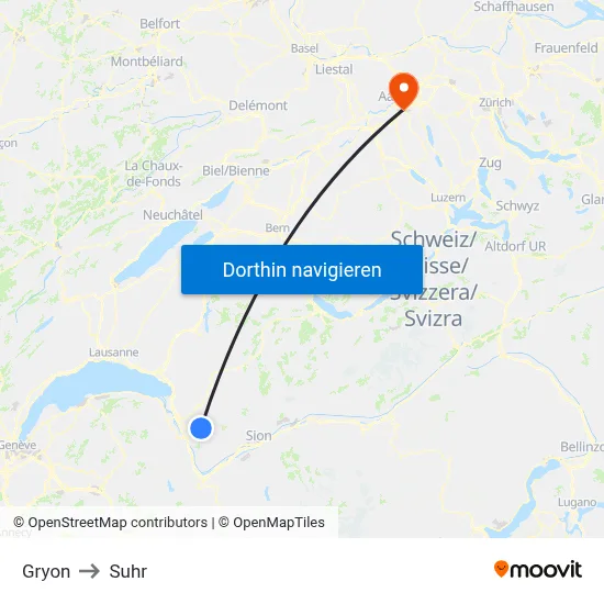 Gryon to Suhr map