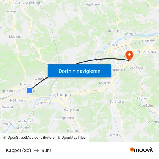 Kappel (So) to Suhr map