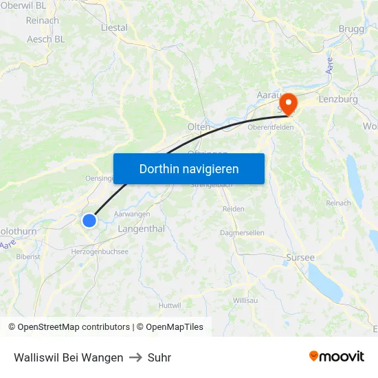 Walliswil Bei Wangen to Suhr map
