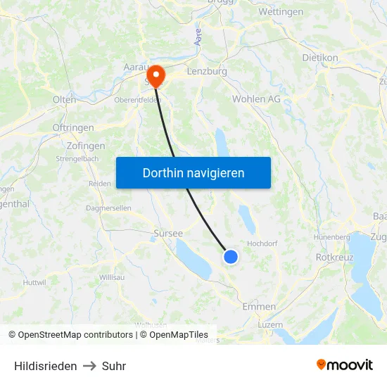 Hildisrieden to Suhr map