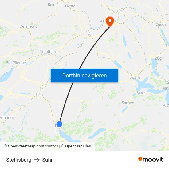 Steffisburg to Suhr map