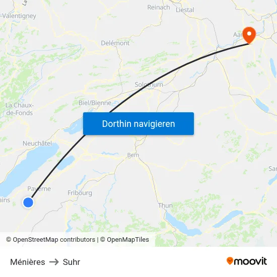 Ménières to Suhr map