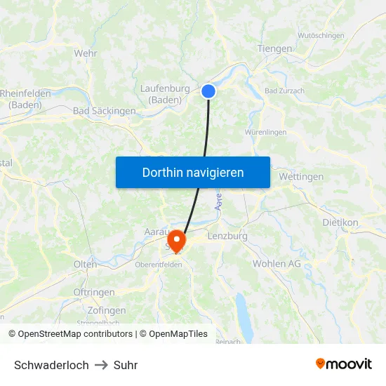 Schwaderloch to Suhr map