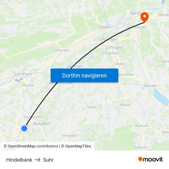 Hindelbank to Suhr map