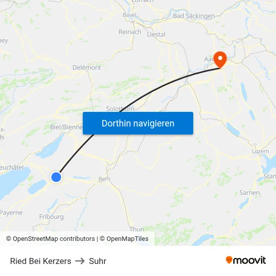 Ried Bei Kerzers to Suhr map