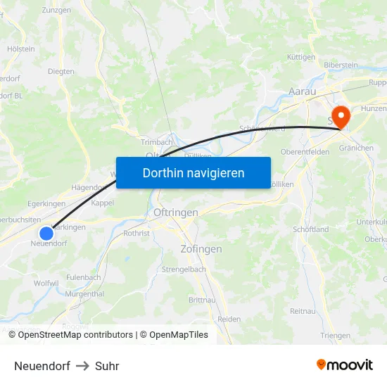 Neuendorf to Suhr map