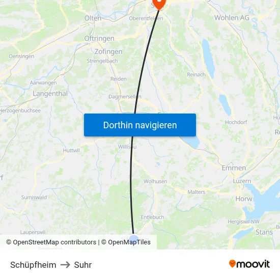 Schüpfheim to Suhr map