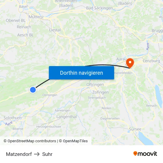 Matzendorf to Suhr map