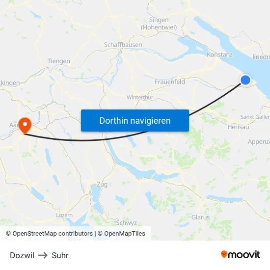 Dozwil to Suhr map