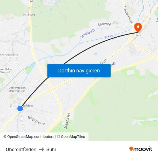 Oberentfelden to Suhr map