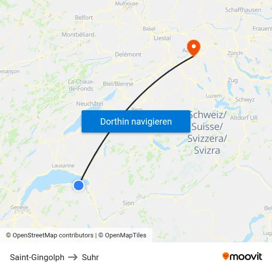 Saint-Gingolph to Suhr map