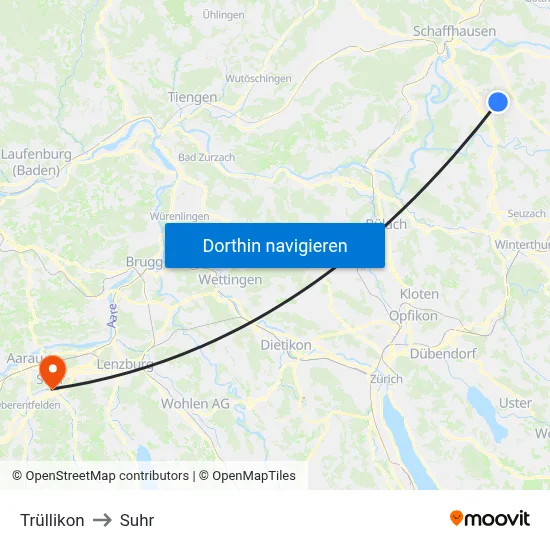 Trüllikon to Suhr map