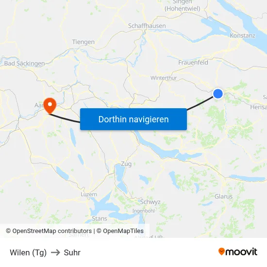 Wilen (Tg) to Suhr map