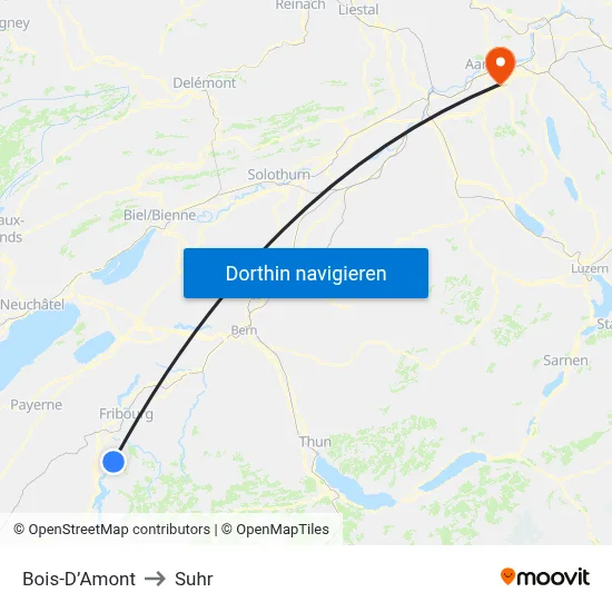 Bois-D’Amont to Suhr map