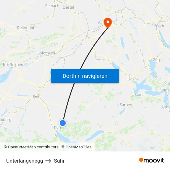Unterlangenegg to Suhr map