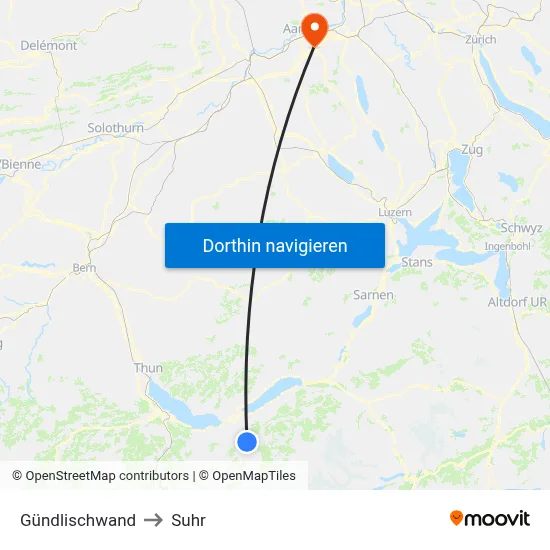 Gündlischwand to Suhr map