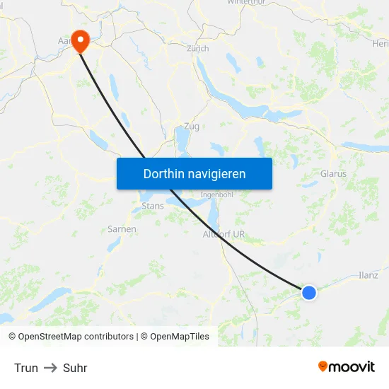 Trun to Suhr map