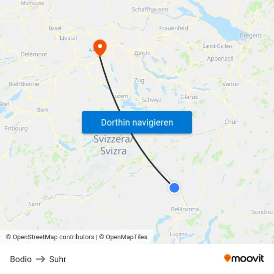 Bodio to Suhr map