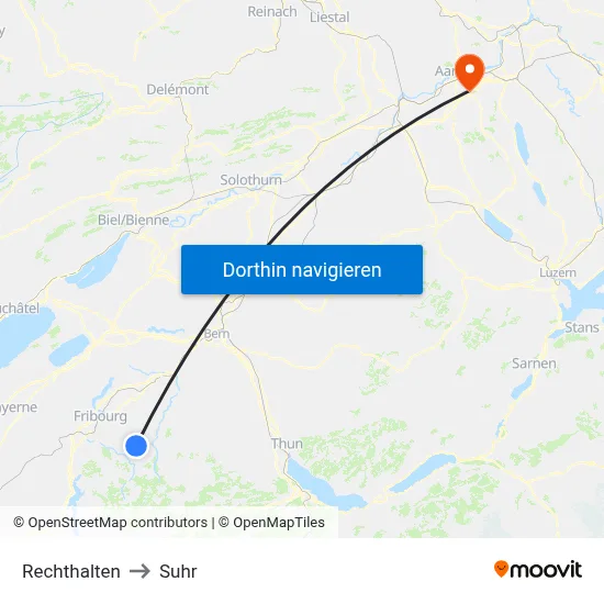 Rechthalten to Suhr map