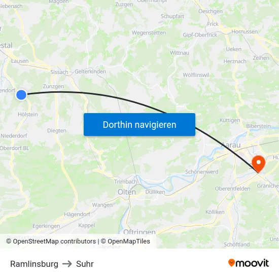 Ramlinsburg to Suhr map