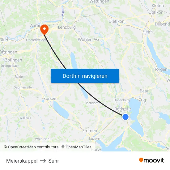 Meierskappel to Suhr map
