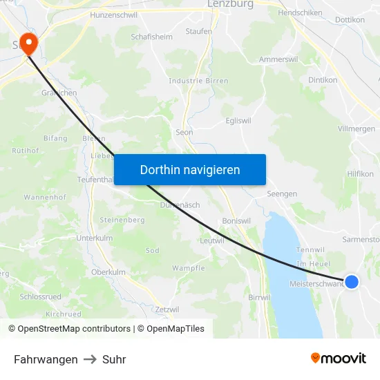 Fahrwangen to Suhr map