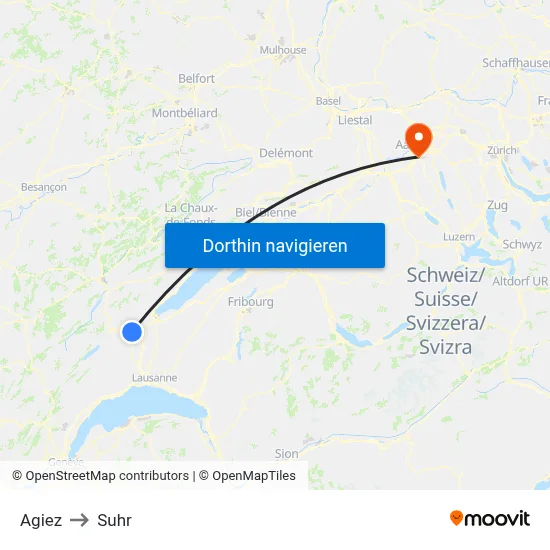 Agiez to Suhr map