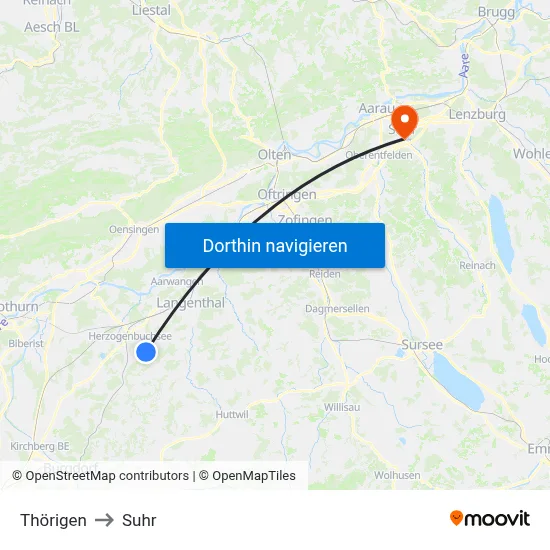 Thörigen to Suhr map