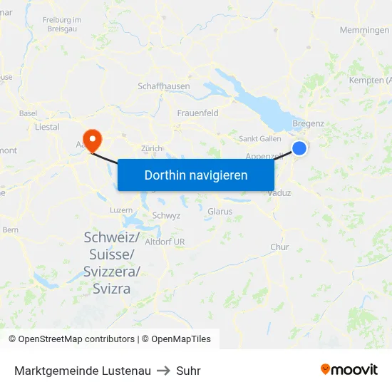 Marktgemeinde Lustenau to Suhr map