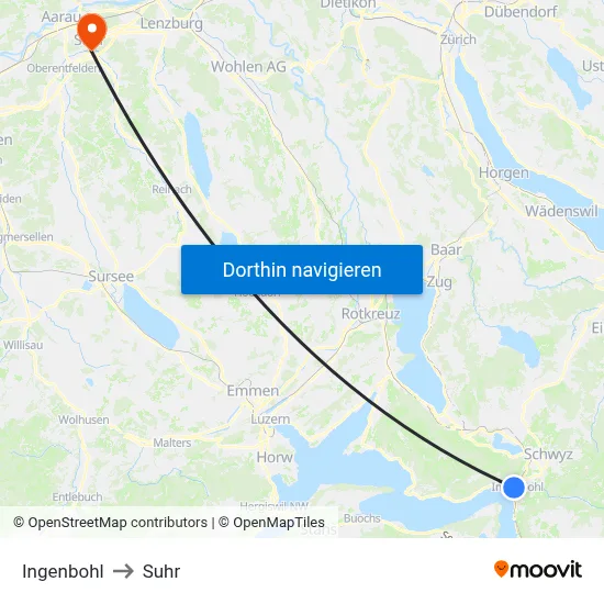 Ingenbohl to Suhr map