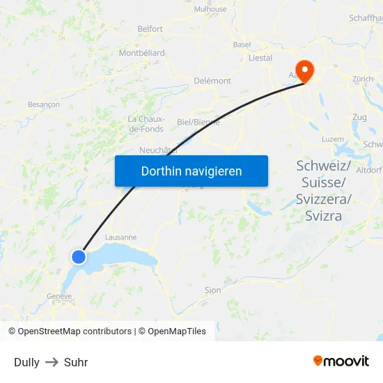 Dully to Suhr map