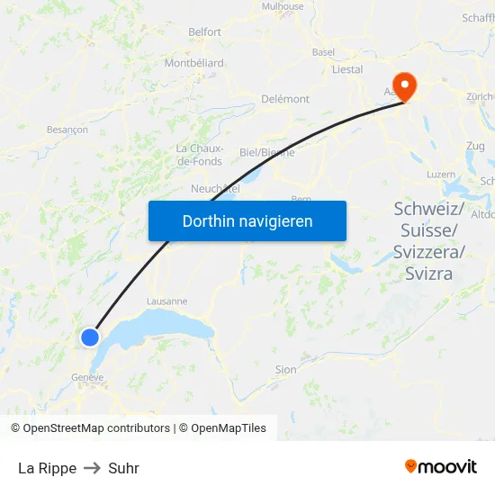 La Rippe to Suhr map