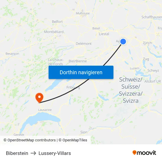 Biberstein to Lussery-Villars map