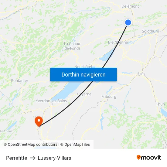 Perrefitte to Lussery-Villars map