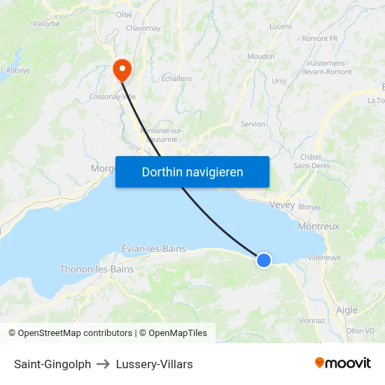 Saint-Gingolph to Lussery-Villars map