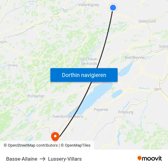 Basse-Allaine to Lussery-Villars map