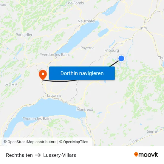 Rechthalten to Lussery-Villars map