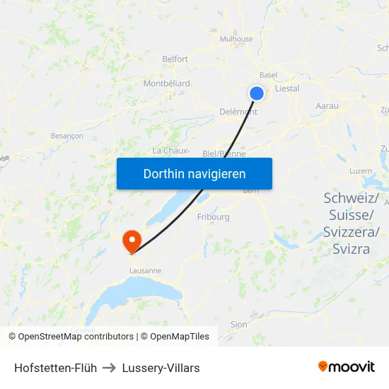 Hofstetten-Flüh to Lussery-Villars map
