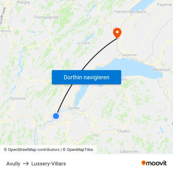Avully to Lussery-Villars map