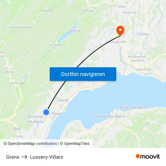Grens to Lussery-Villars map
