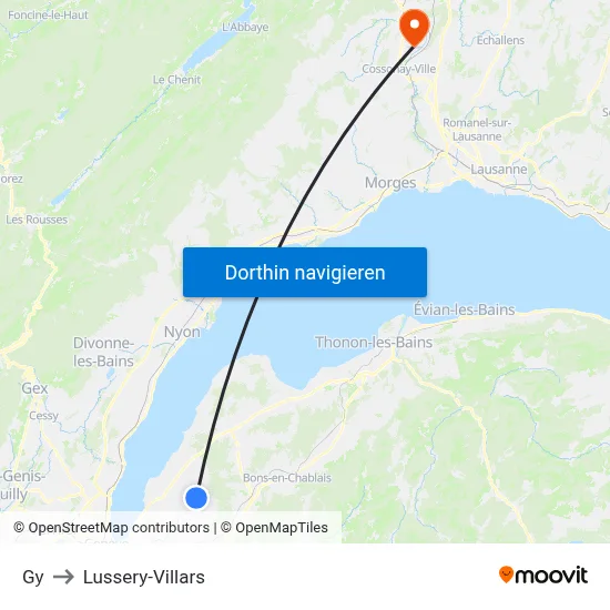 Gy to Lussery-Villars map