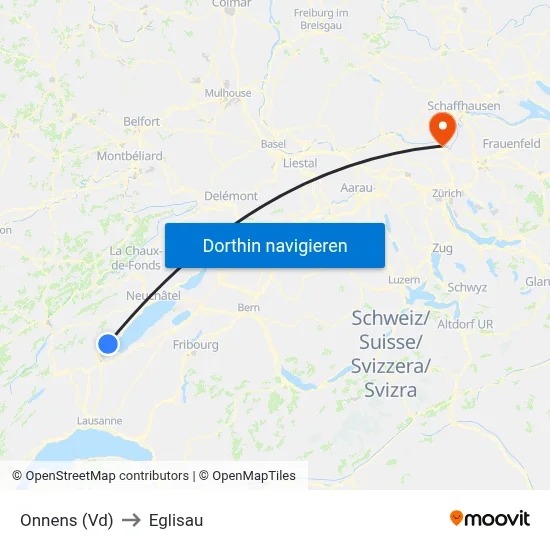 Onnens (Vd) to Eglisau map