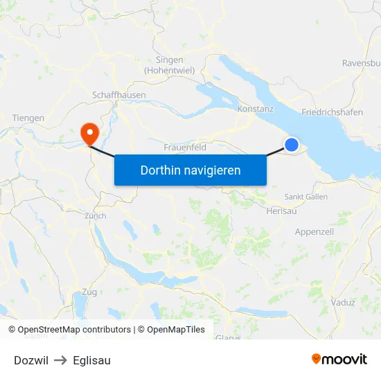 Dozwil to Eglisau map