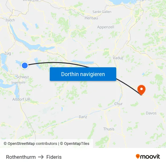 Rothenthurm to Fideris map