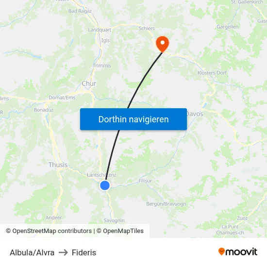 Albula/Alvra to Fideris map