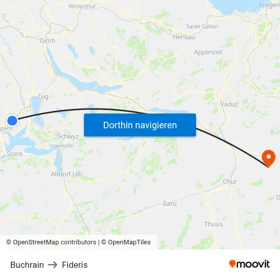 Buchrain to Fideris map