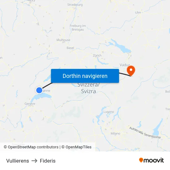 Vullierens to Fideris map