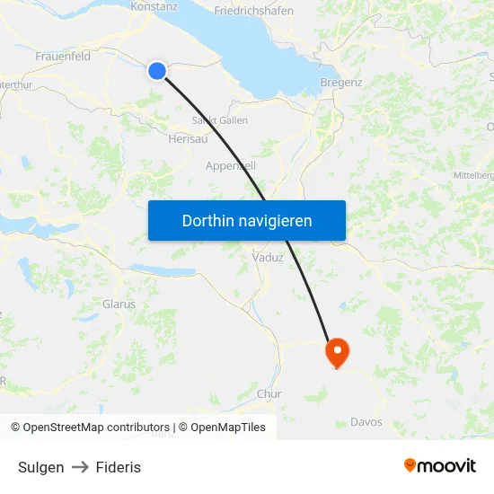 Sulgen to Fideris map